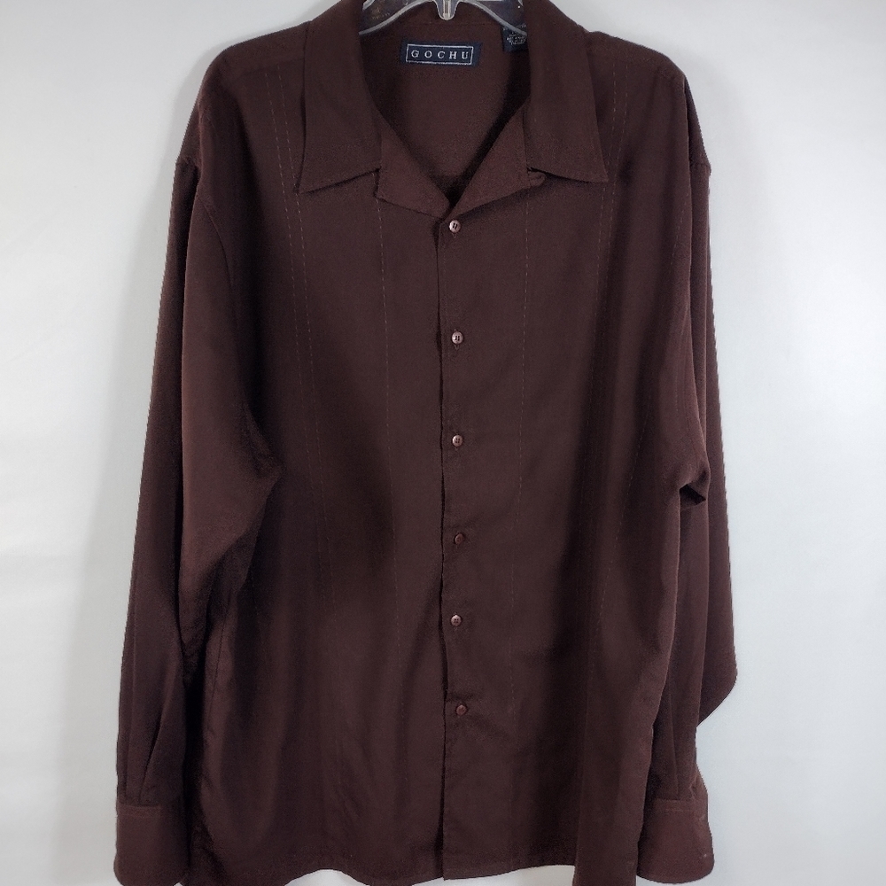 Gochu by KBB Men's Button Front Long Sleeve Dress Shirt Size 2XL